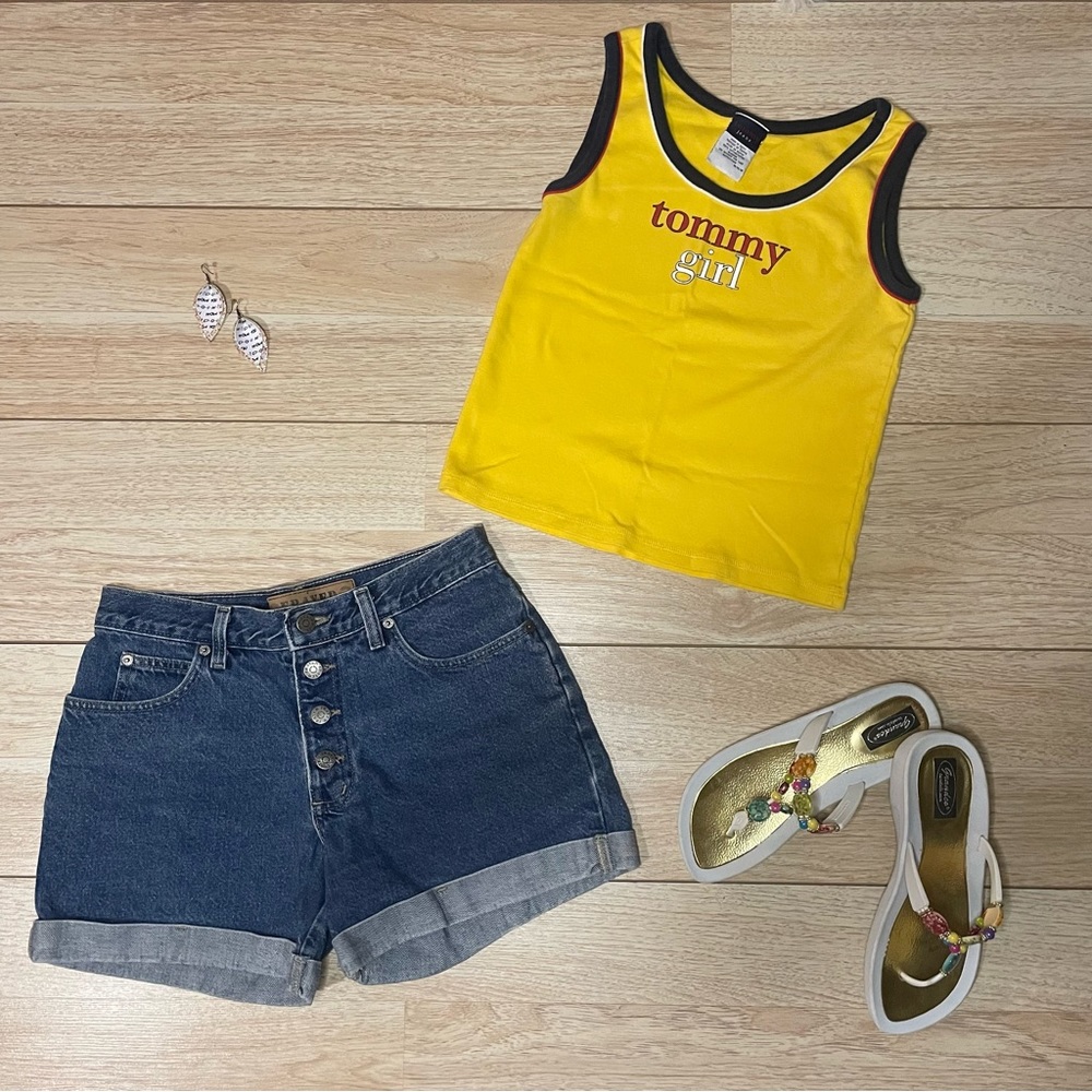 Vintage 90’s Frayed Jean Button Up Shorts